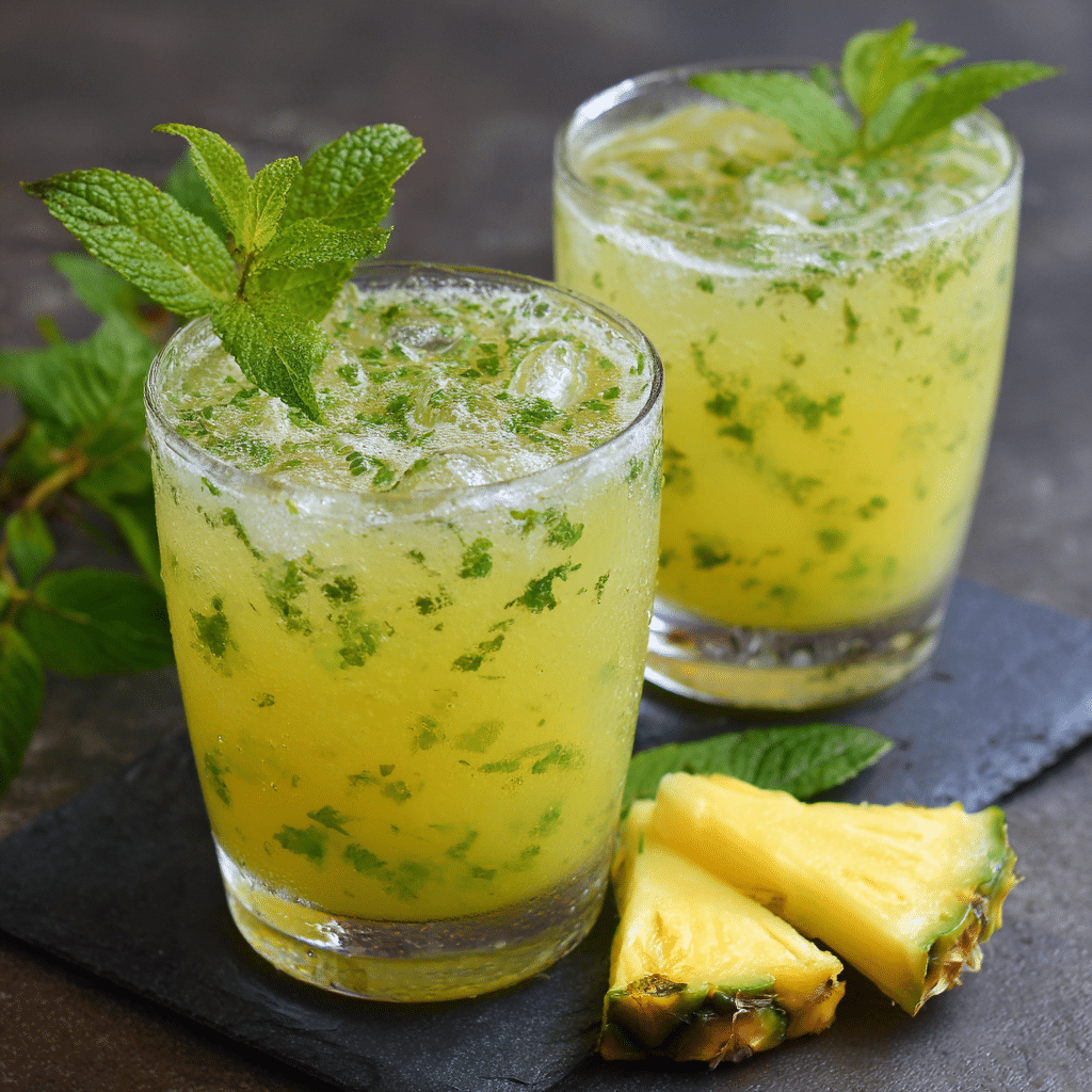 Pineapple Mint Cooler: Fresh & Refreshing Drink - Recipe Image