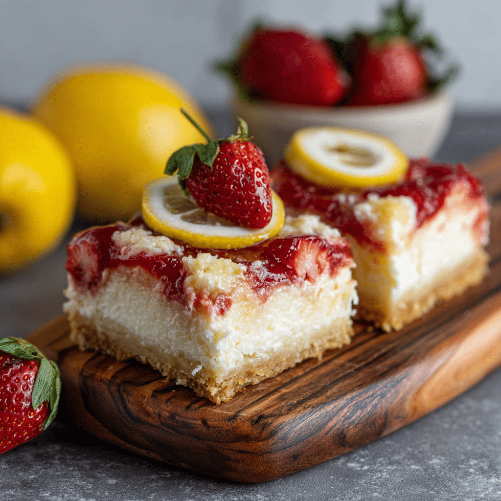 Strawberry Lemon Cheesecake Bars: Sweet & Tangy Delight - Recipe Image