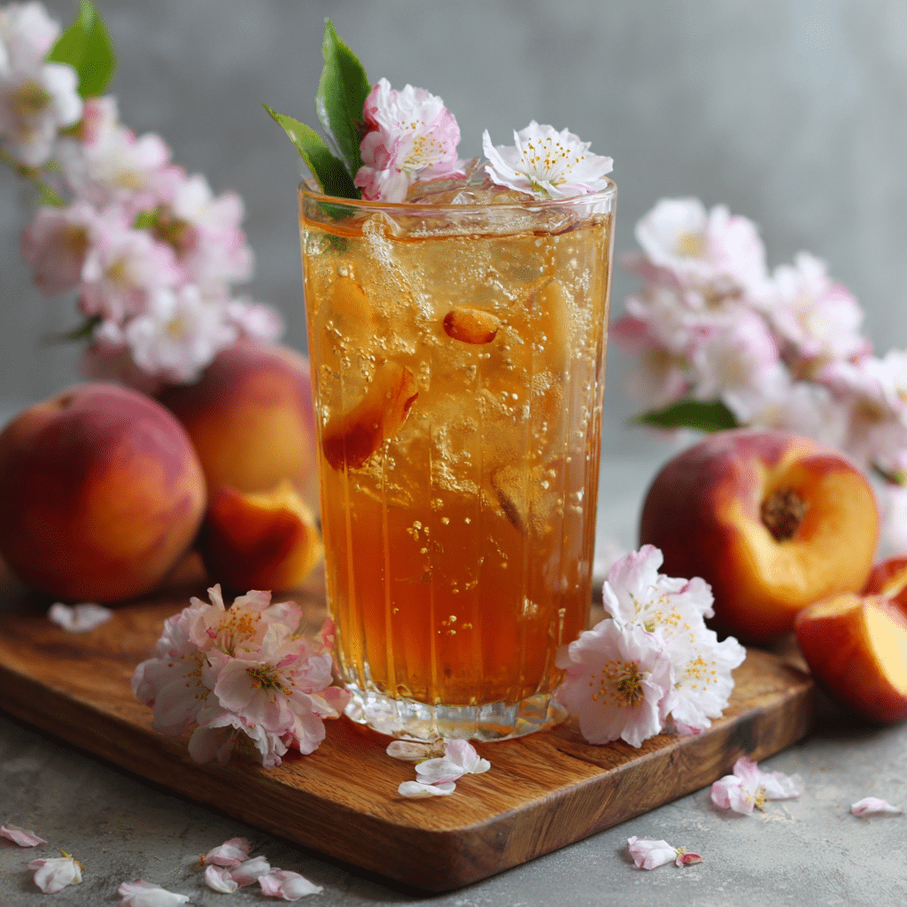 Peach Iced Tea Bliss: Fruity & Elegant Drink - Recipe Image