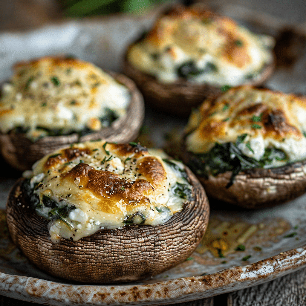 Spinach and Feta Stuffed Mushrooms Recipe - Recipe Image