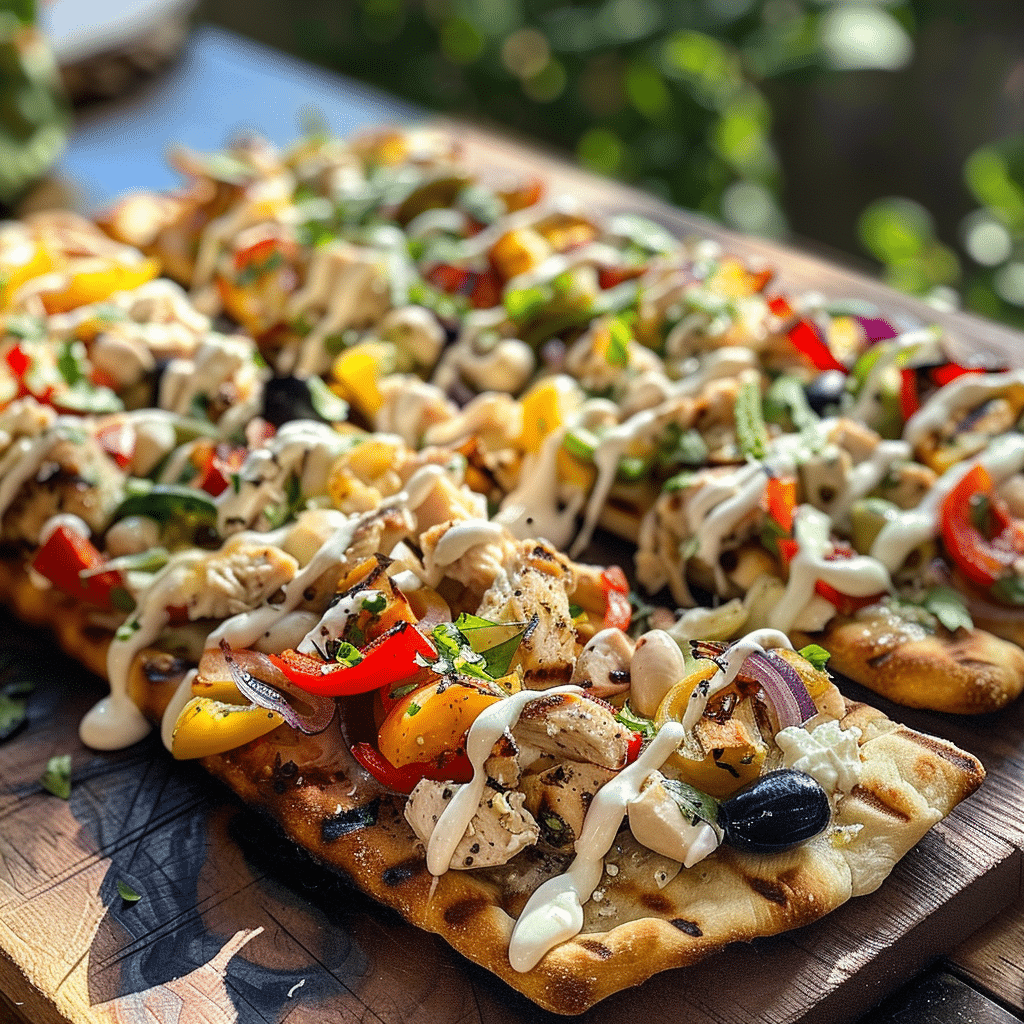 Mediterranean Chicken Flatbread Recipe - Recipe Image
