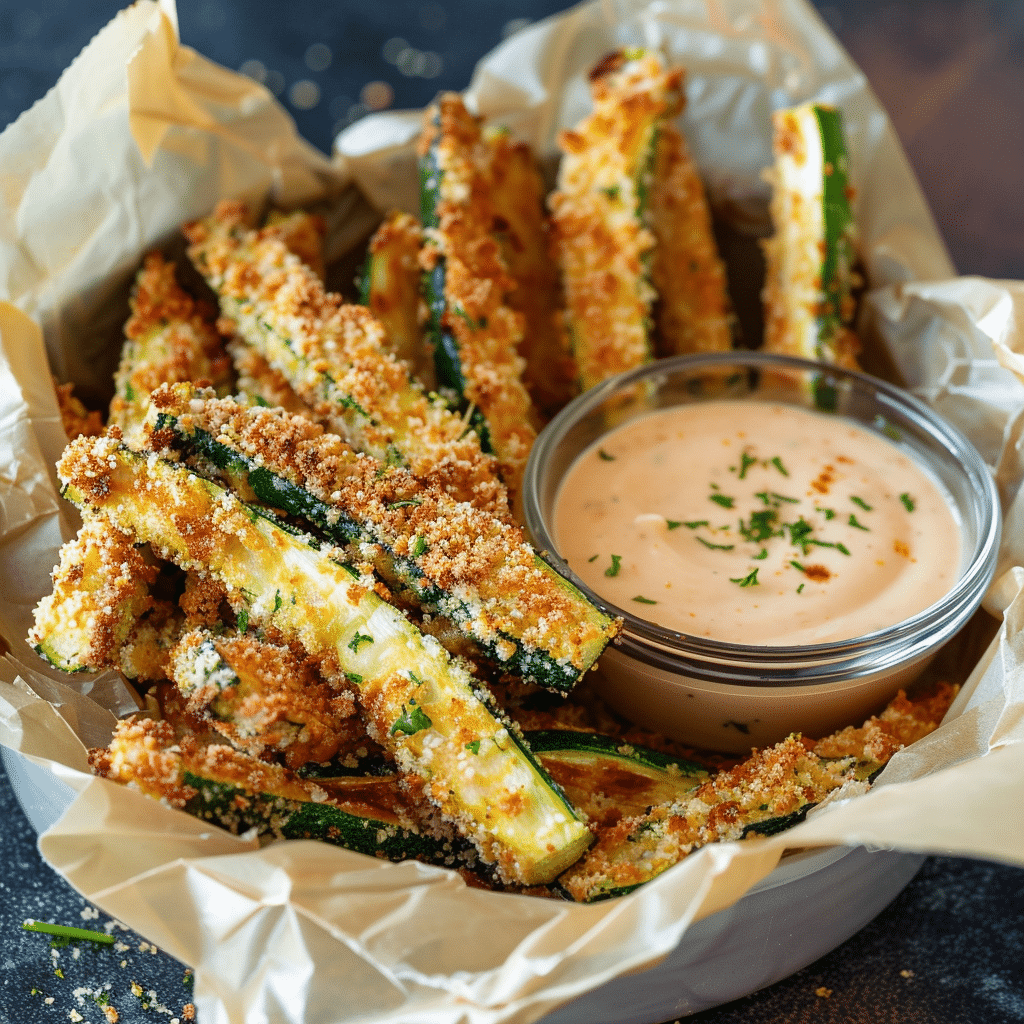 Baked Zucchini Parmesan Fries Recipe - Recipe Image