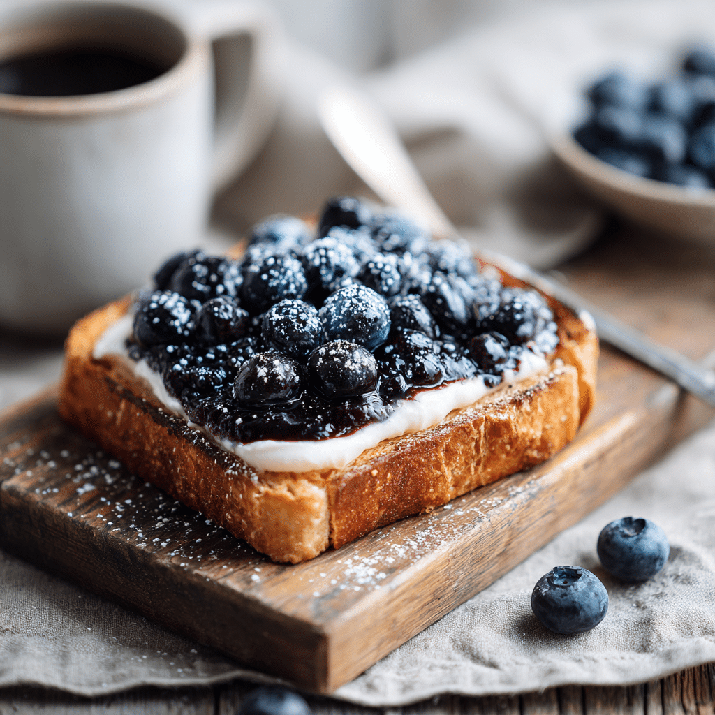 Blueberry Cream Cheese Toast Recipe - Recipe Image