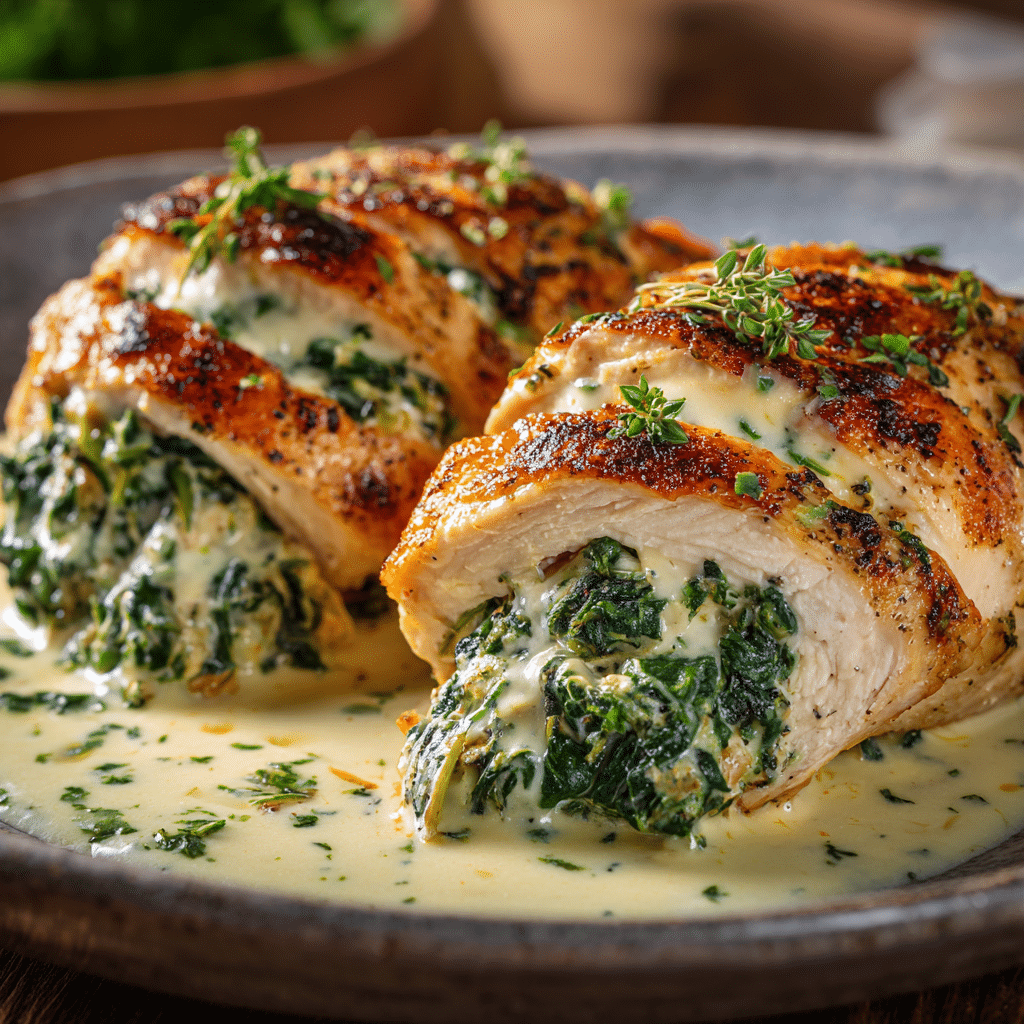 Cheesy Spinach Stuffed Chicken Recipe - Recipe Image