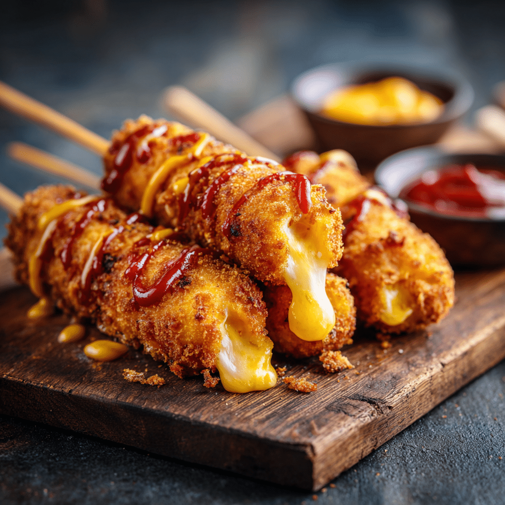 Cheesy Korean Corn Dogs (Street Style) Recipe - Recipe Image