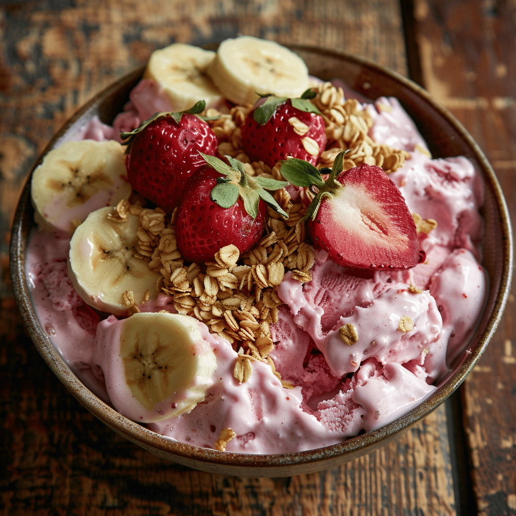 Strawberry Banana Ice Cream Bowl - Recipe Image