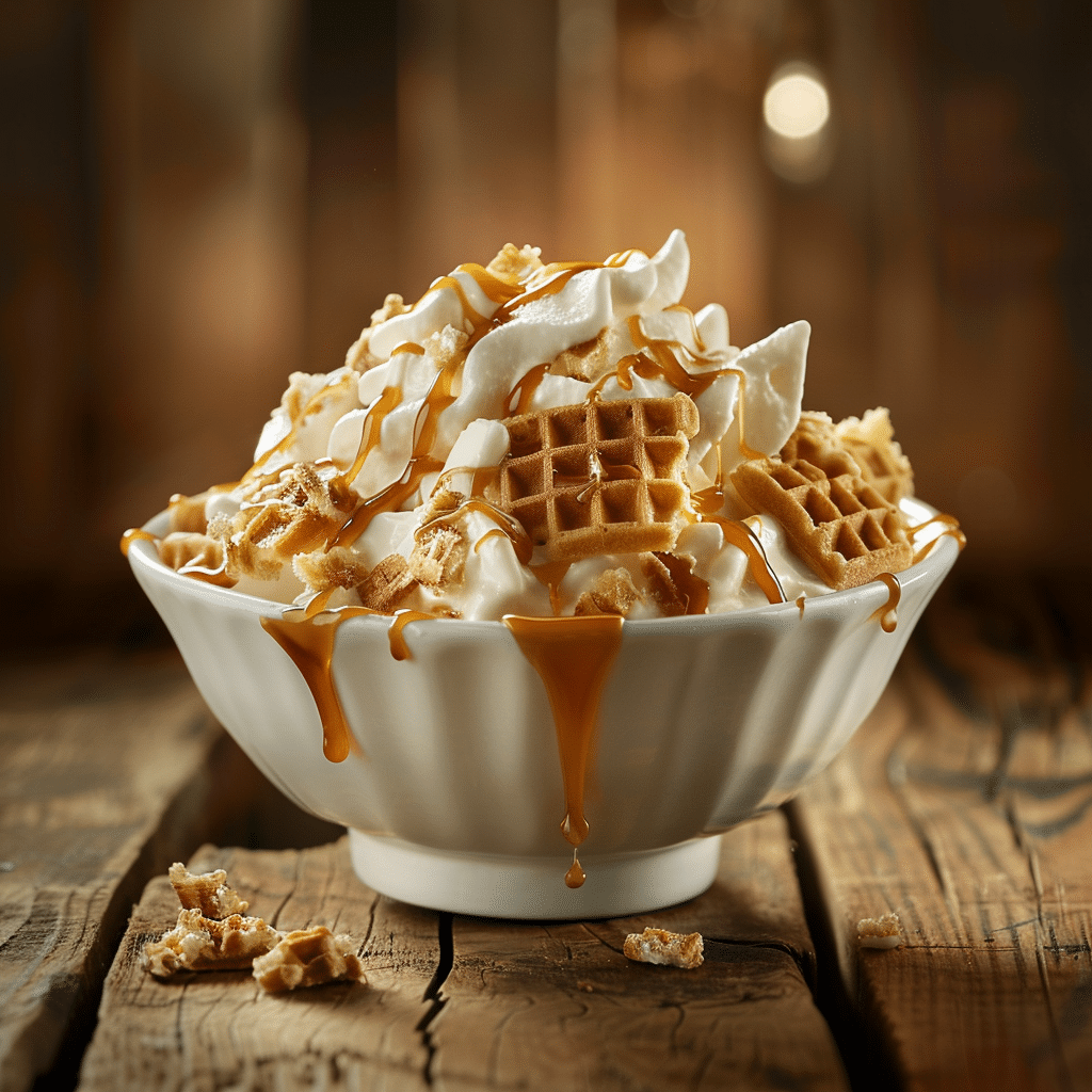 Waffle Ice Cream Dessert Bowl Recipe - Recipe Image