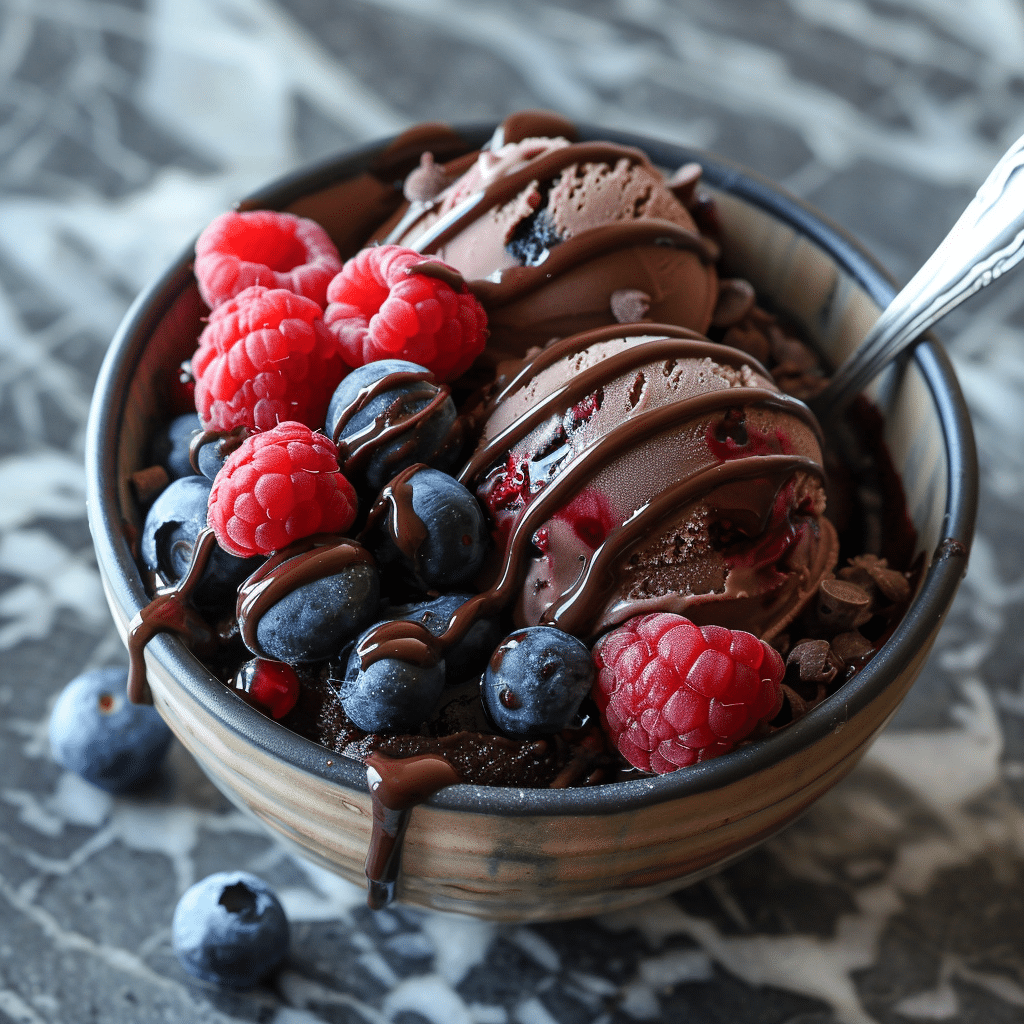 Berry Chocolate Ice Cream Bowl Recipe - Recipe Image