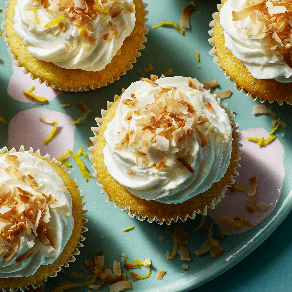 Lemon Coconut Cupcakes Recipe - Recipe Image