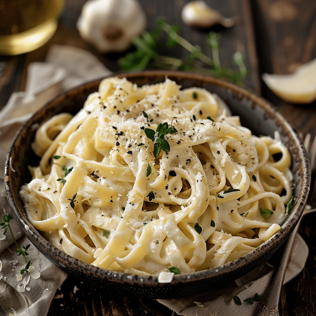 Creamy Garlic Pasta Recipe - Recipe Image