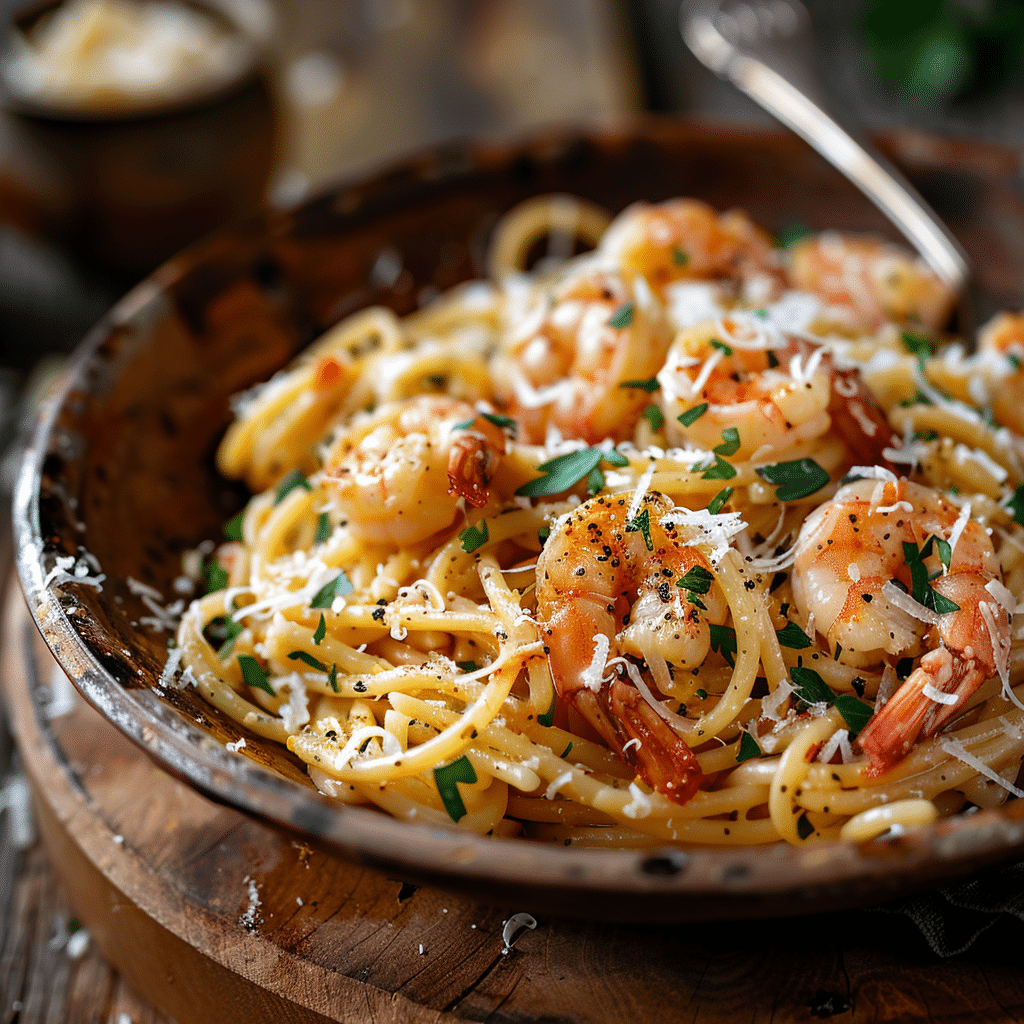 Garlic Butter Shrimp Pasta Recipe - Recipe Image