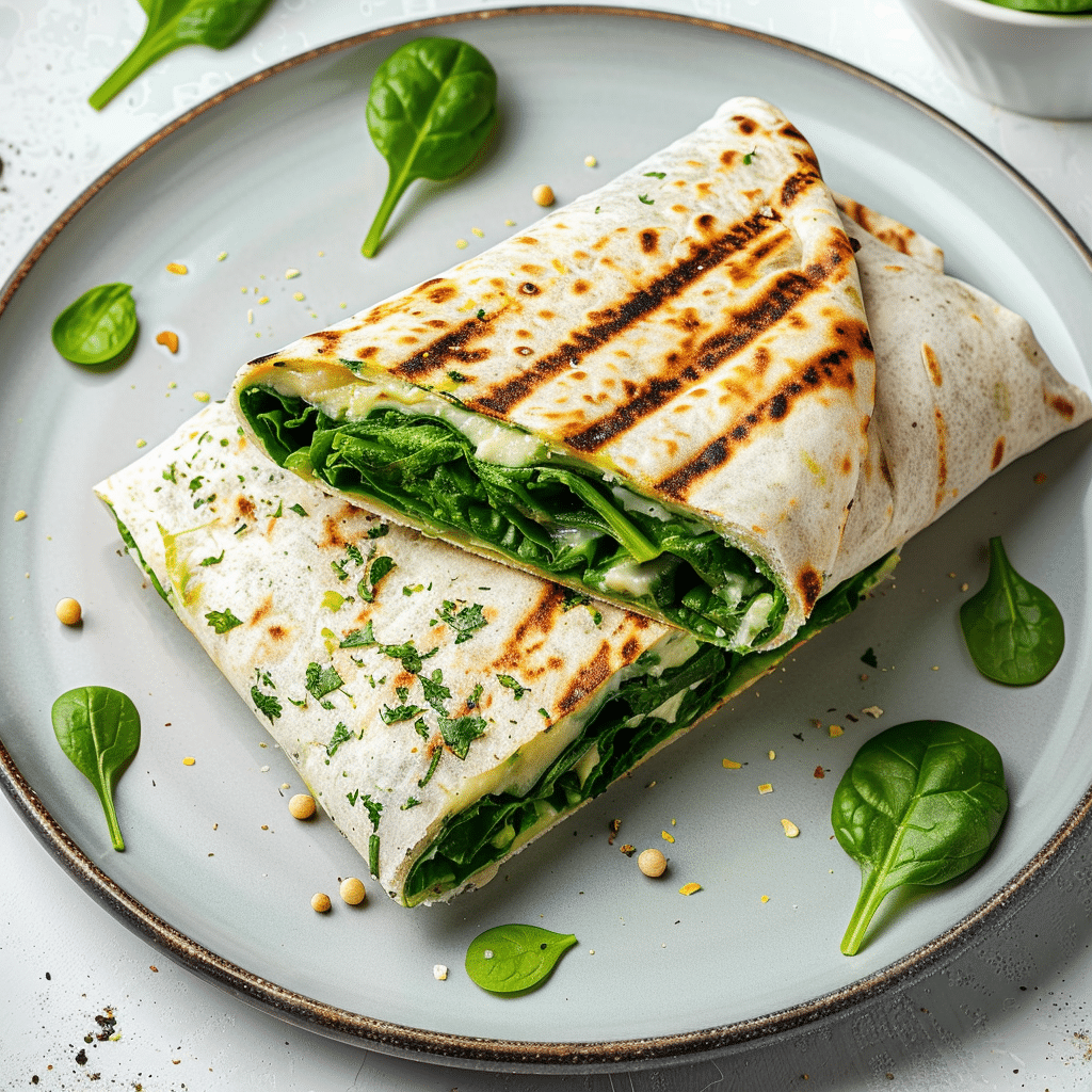 Spinach Cheese Wrap Recipe - Recipe Image