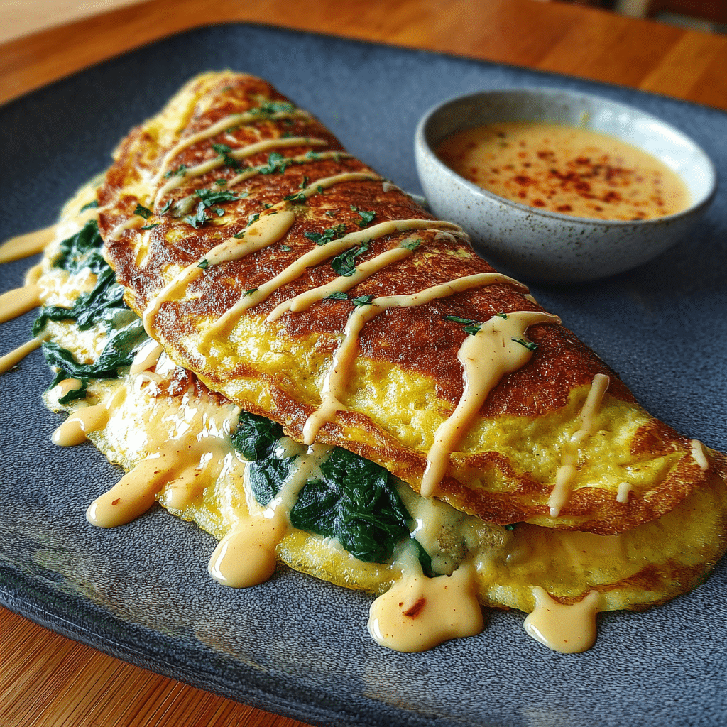 Spinach Cheese Omelette Recipe - Recipe Image