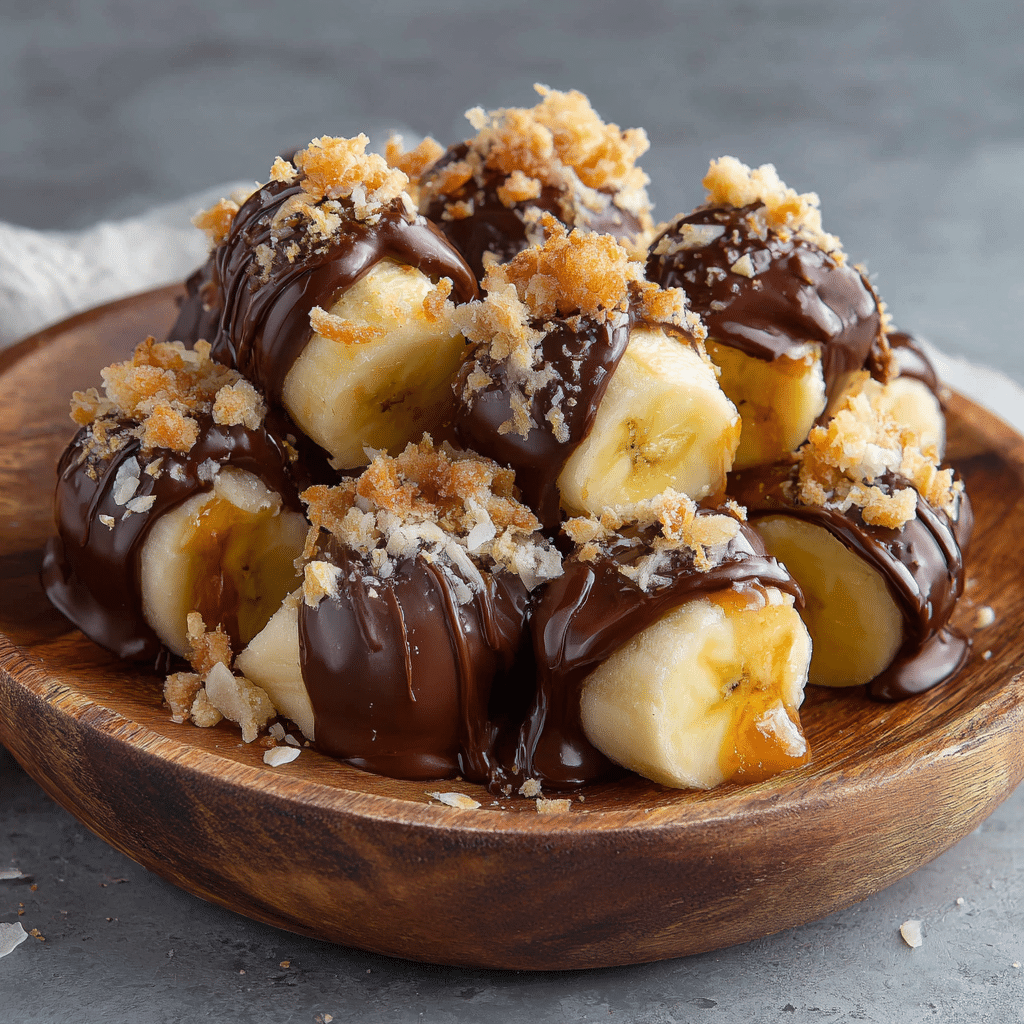 Chocolate Dipped Banana Bites Recipe - Recipe Image