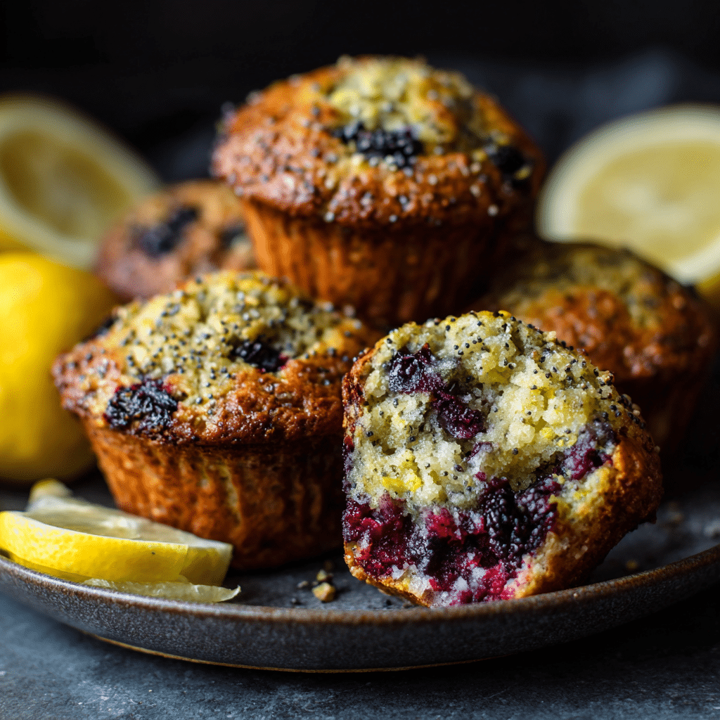 Lemon Blueberry Poppy Seed Muffins: Fruity & Zesty Recipe - Recipe Image