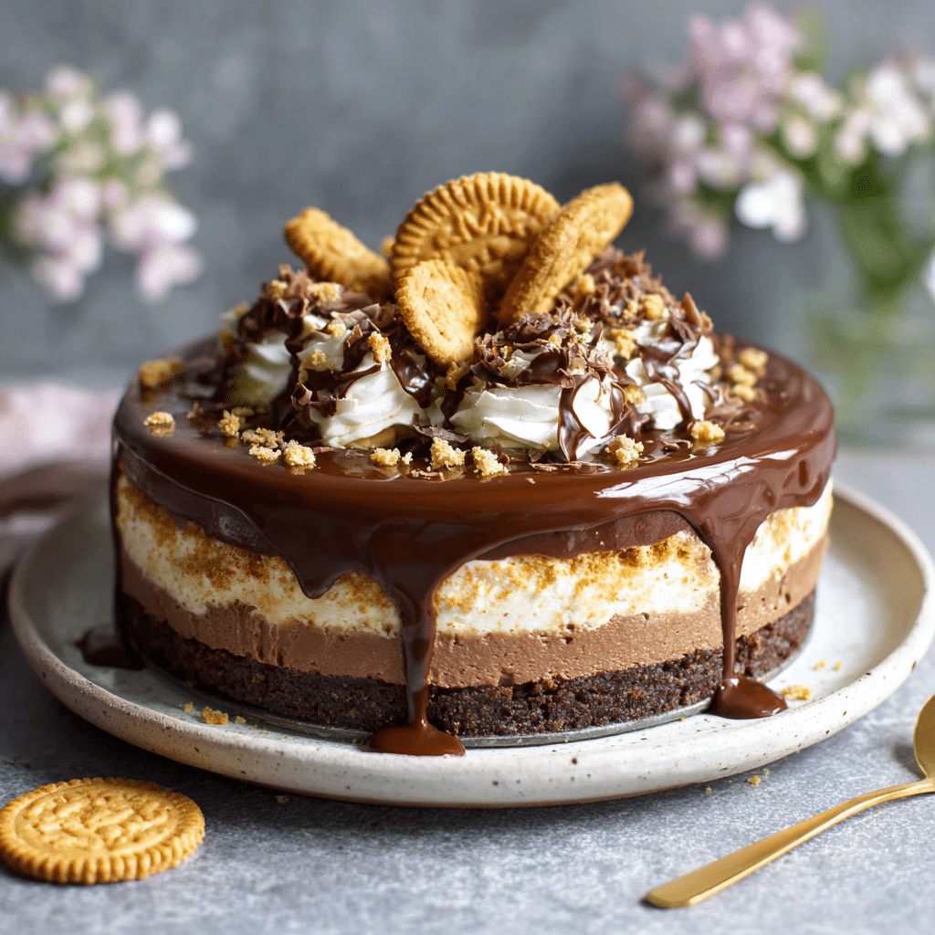 Chocolate Biscuit Cheesecake: No-Bake Delight - Recipe Image