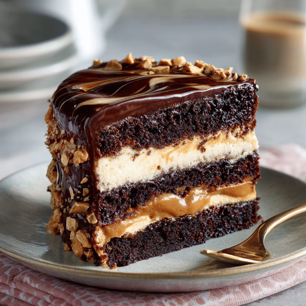 Chocolate Peanut Butter Swirl Cake: Decadent Layers Recipe - Recipe Image