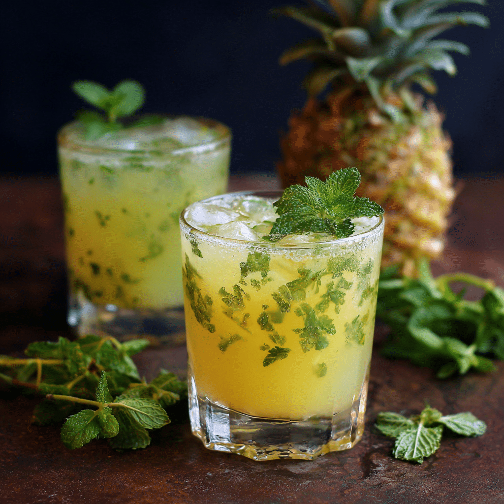 Pineapple Mint Cooler: Fresh & Refreshing Drink - Recipe Image