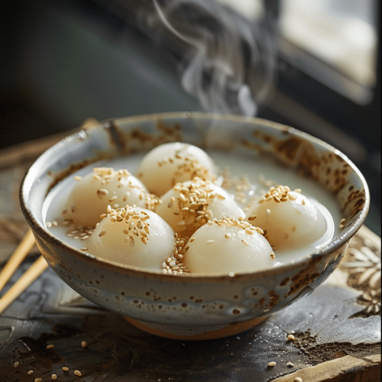 Honey Sesame Sweet Rice Balls in Coconut Milk Recipe