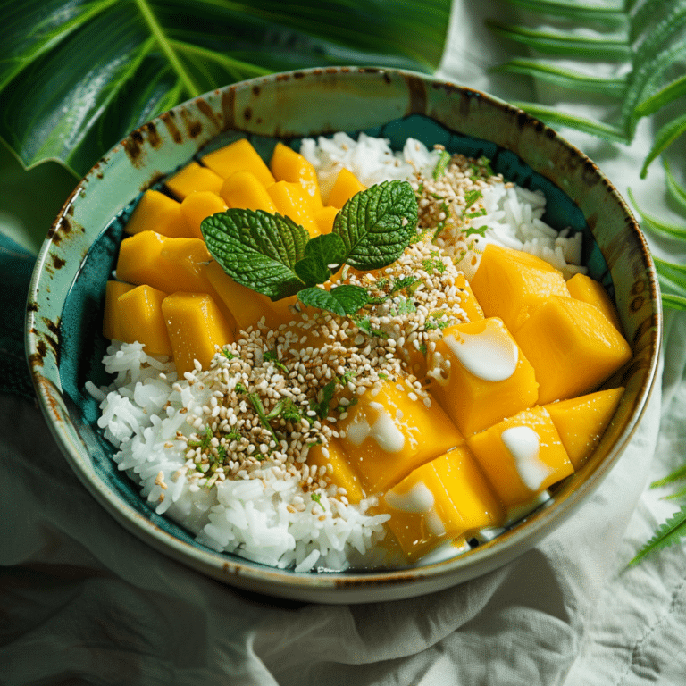 Mango Sticky Rice Breakfast Bowl with Coconut Cream Recipe