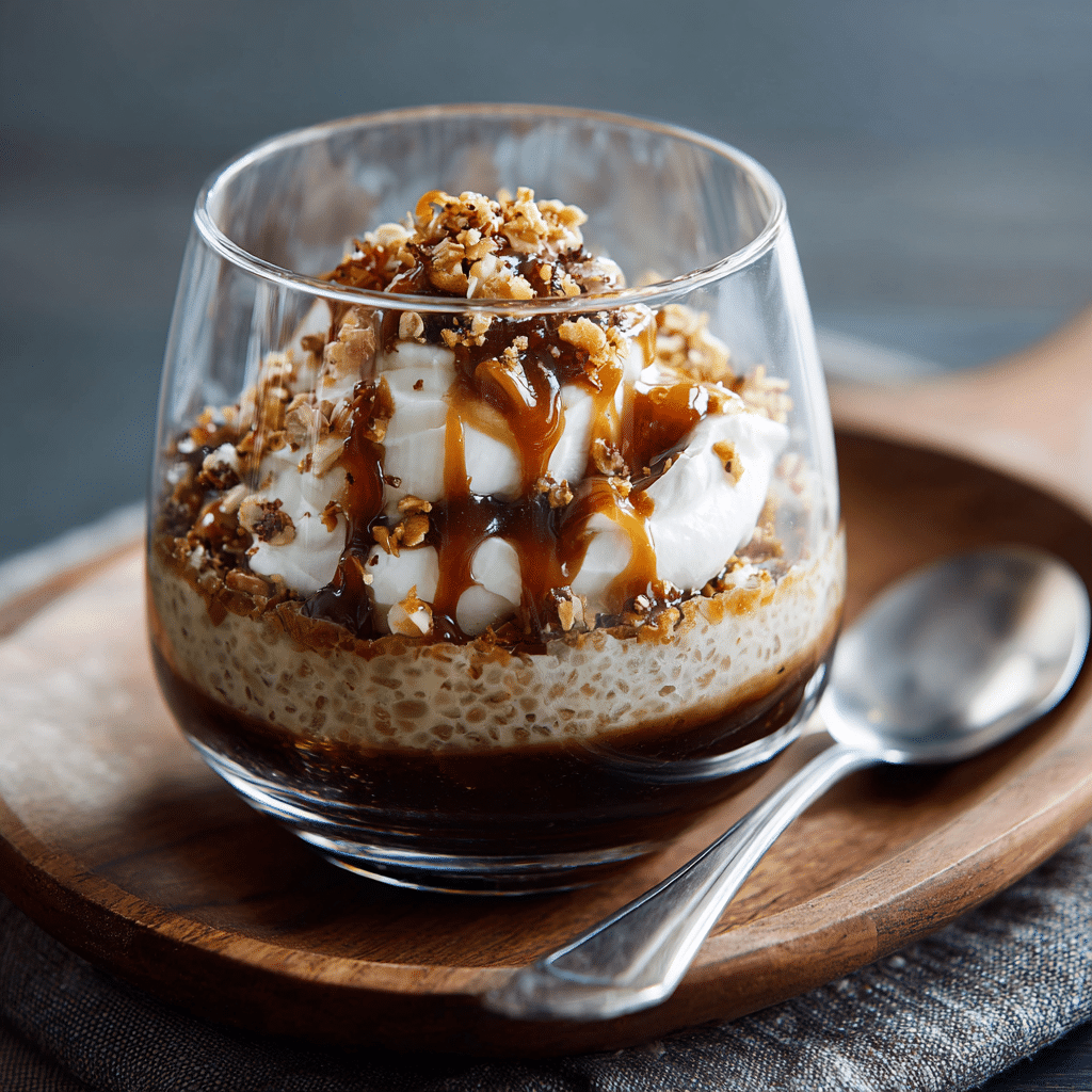 Coffee Rice Parfait with Caramel Glass Recipe - Recipe Image