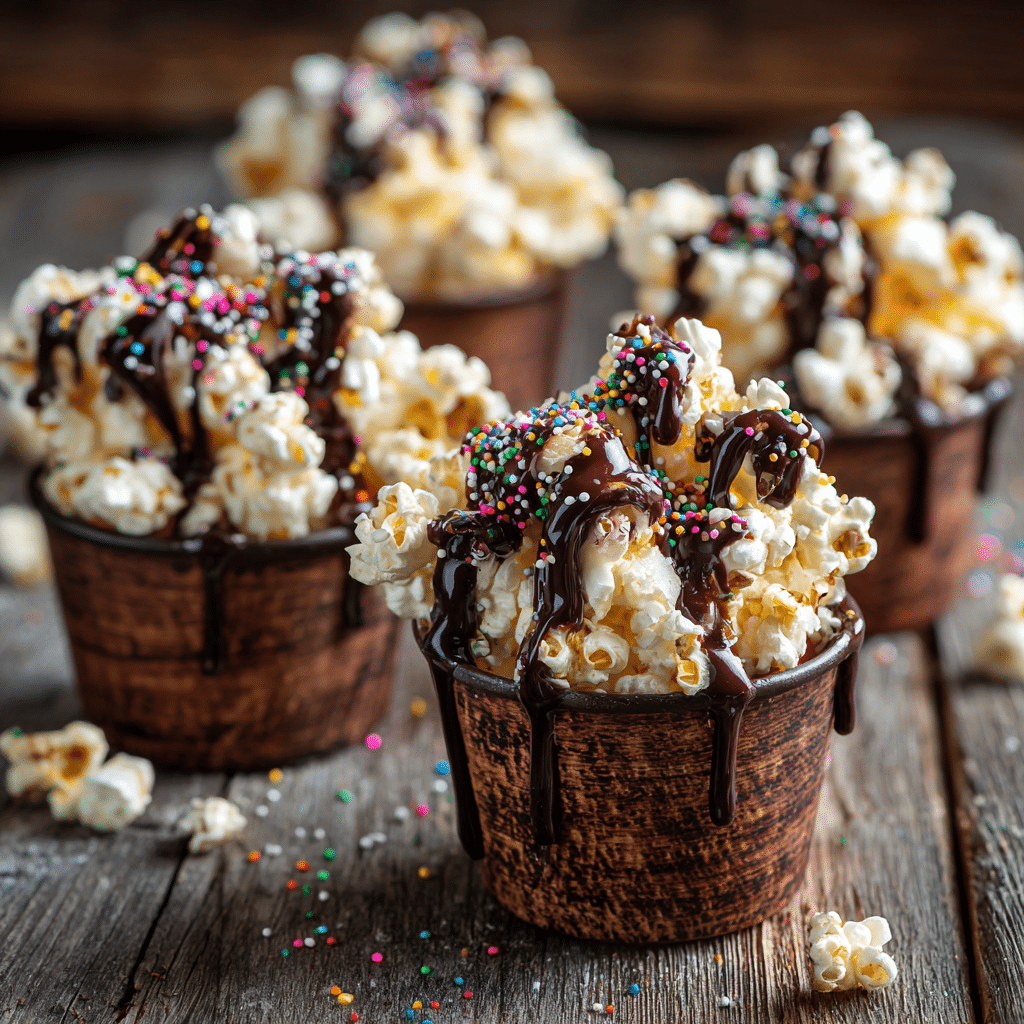 Chocolate Drizzle Popcorn Cups Recipe
