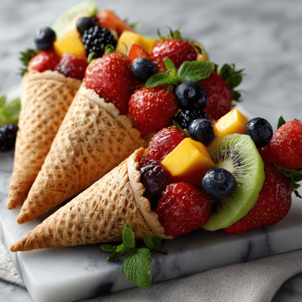 Mini Fruit Waffle Cones Recipe