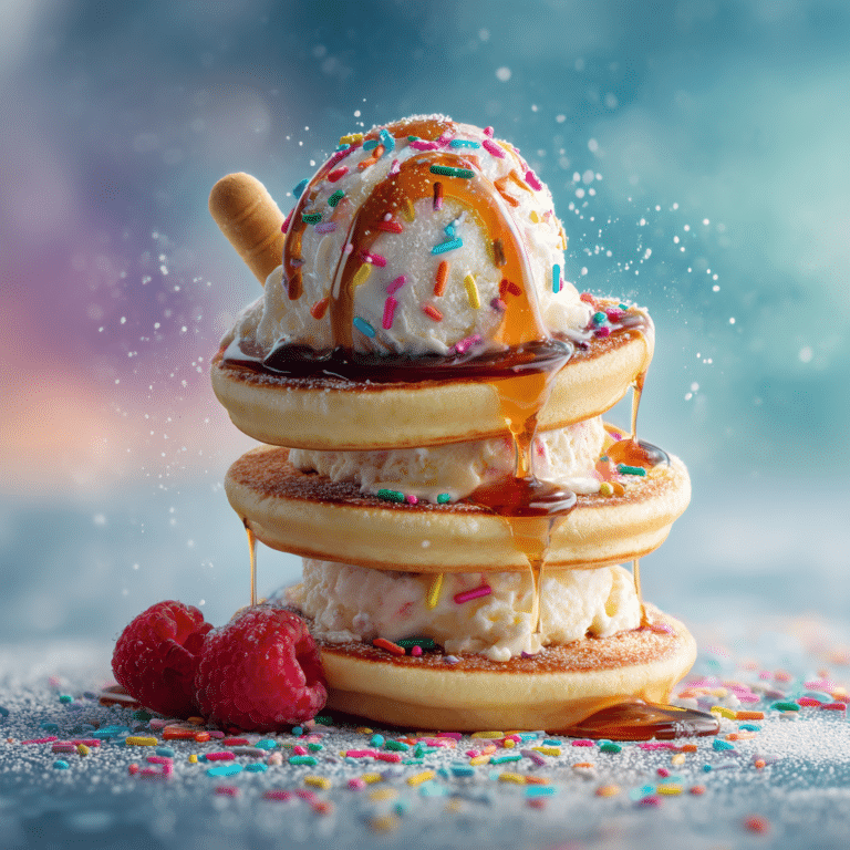 Mini Pancake Ice Cream Sandwich Stacks Recipe