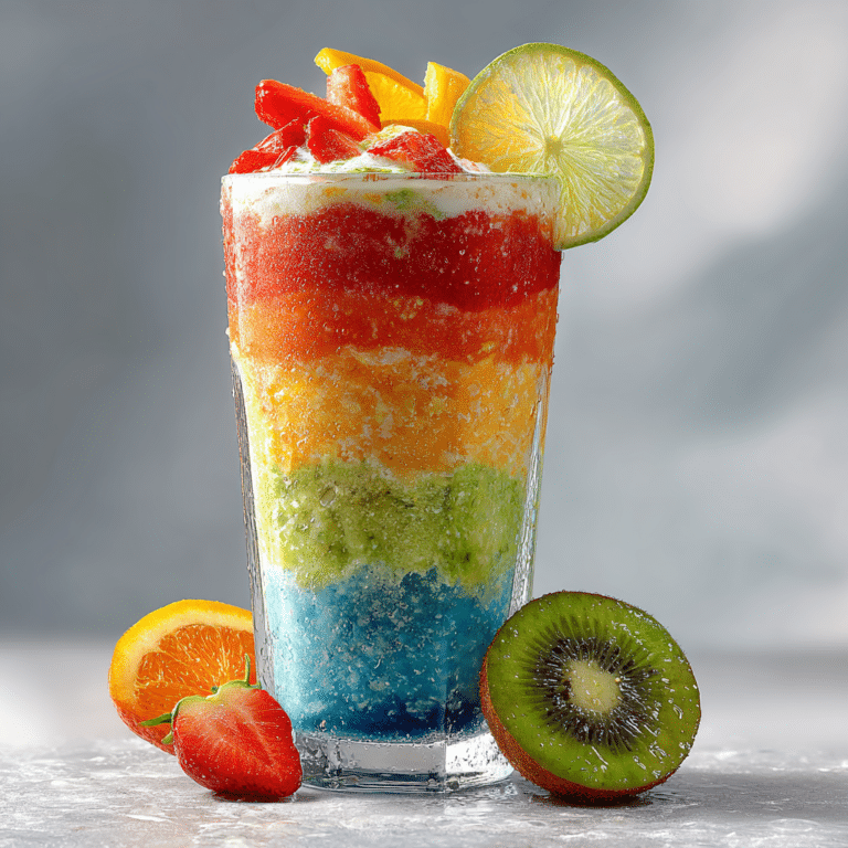 Rainbow Smoothie Ice Layers Recipe