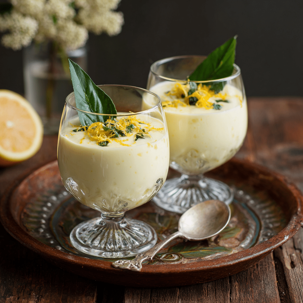 Lemon Basil Posset in Glasses Recipe