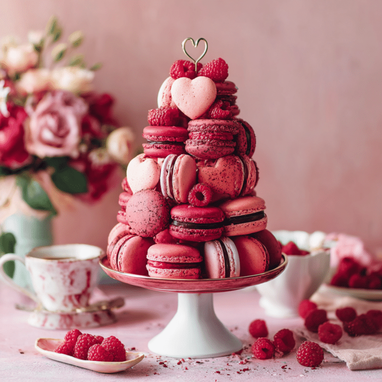 Rose Raspberry Macaron Tower Recipe