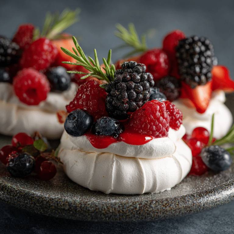 Mini Pavlova with Seasonal Berries Recipe