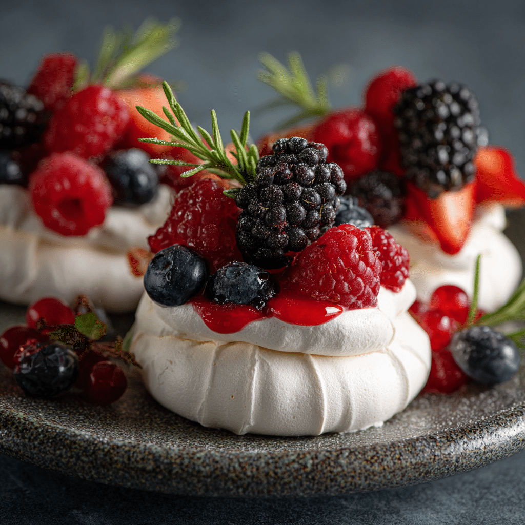 Mini Pavlova with Seasonal Berries Recipe