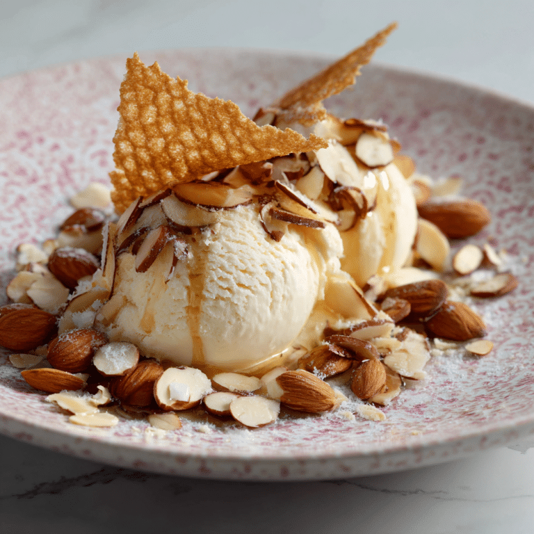 Burnt Honey Ice Cream with Almond Tuile Recipe