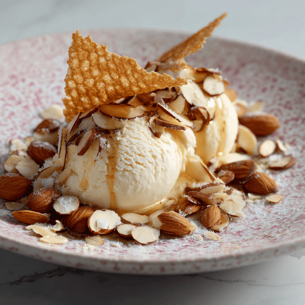 Burnt Honey Ice Cream with Almond Tuile Recipe