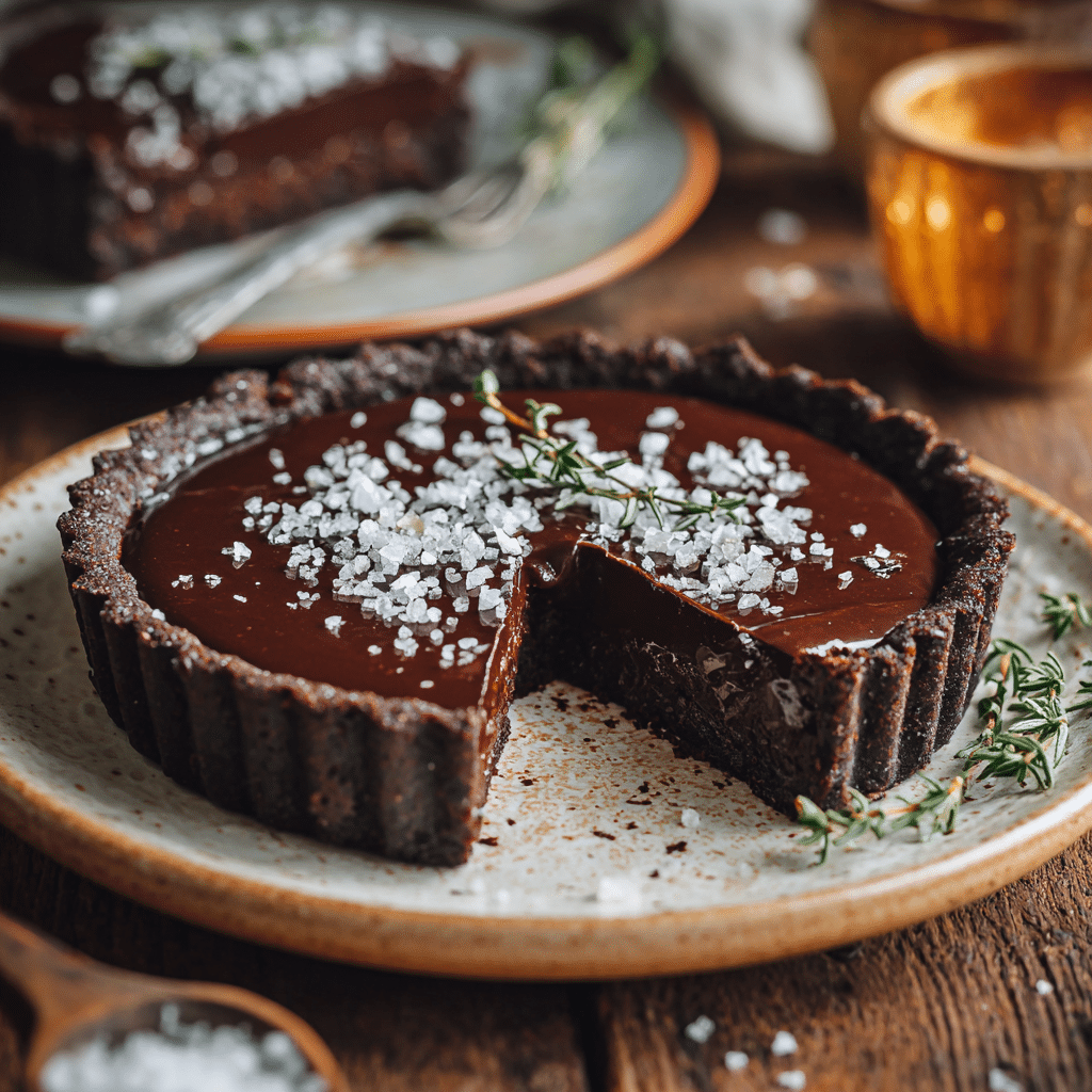 Dark Chocolate Tart with Olive Oil & Sea Salt Recipe