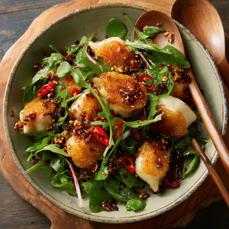 Crispy Chili Oil Dumpling Salad Recipe