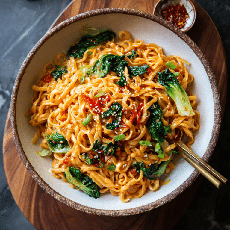 Korean Gochujang Alfredo Noodles Recipe