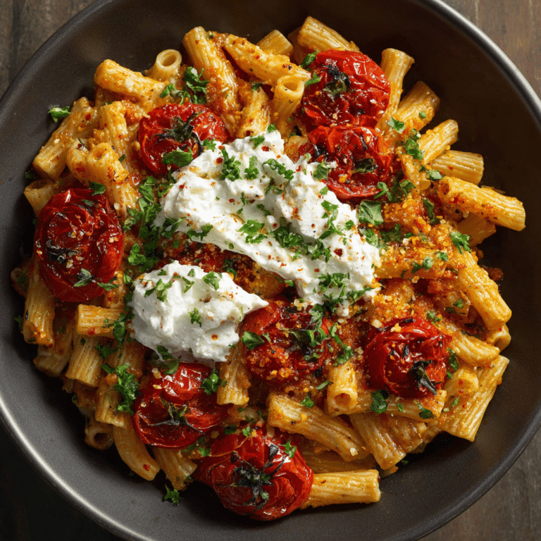 Whipped Feta Roasted Tomato Pasta Recipe