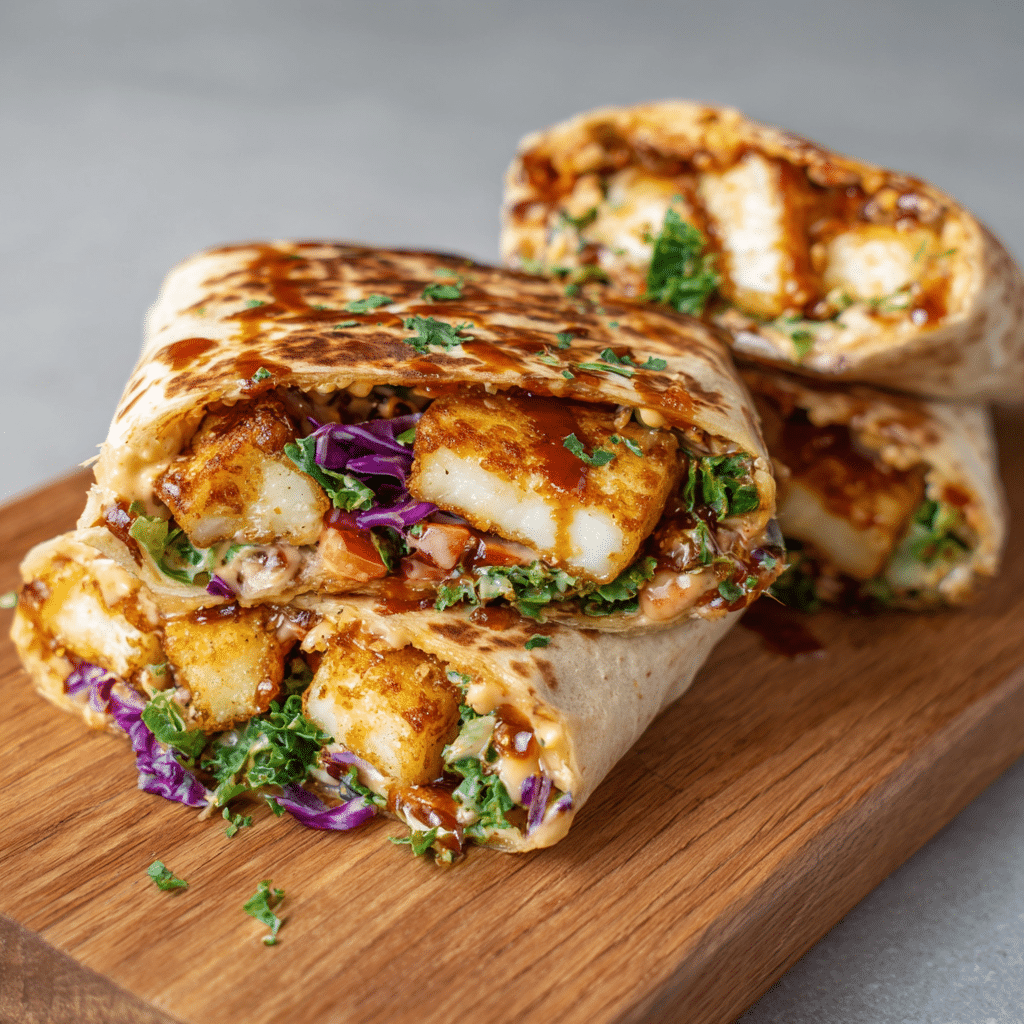 Hot Honey Halloumi Crunch Wrap Recipe