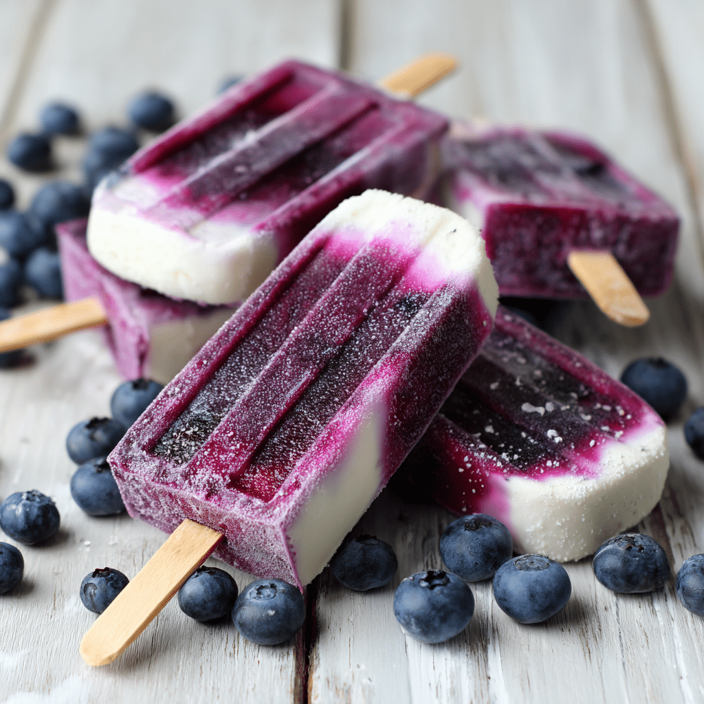 Blueberry Yogurt Ice Pops Recipe