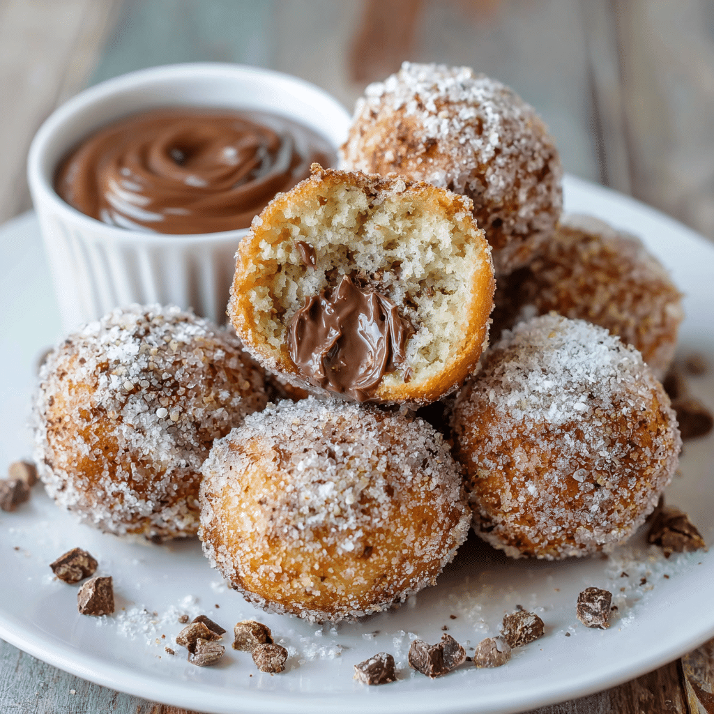 Nutella Stuffed Donut Holes Recipe