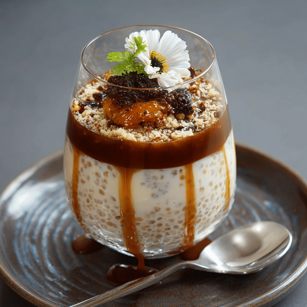 Coffee Rice Parfait with Caramel Glass Recipe - Recipe Image