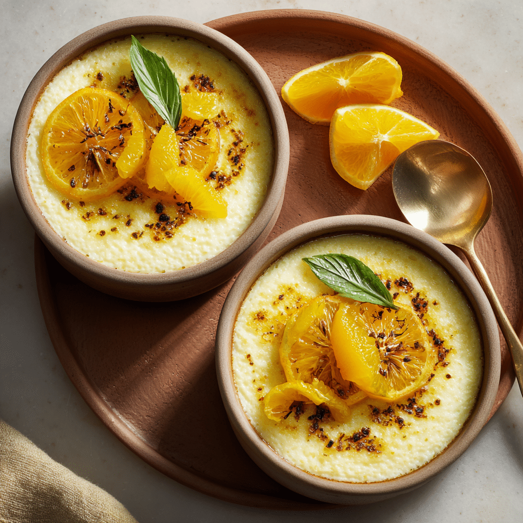 Olive Oil Rice Custard with Citrus Segments Recipe - Recipe Image
