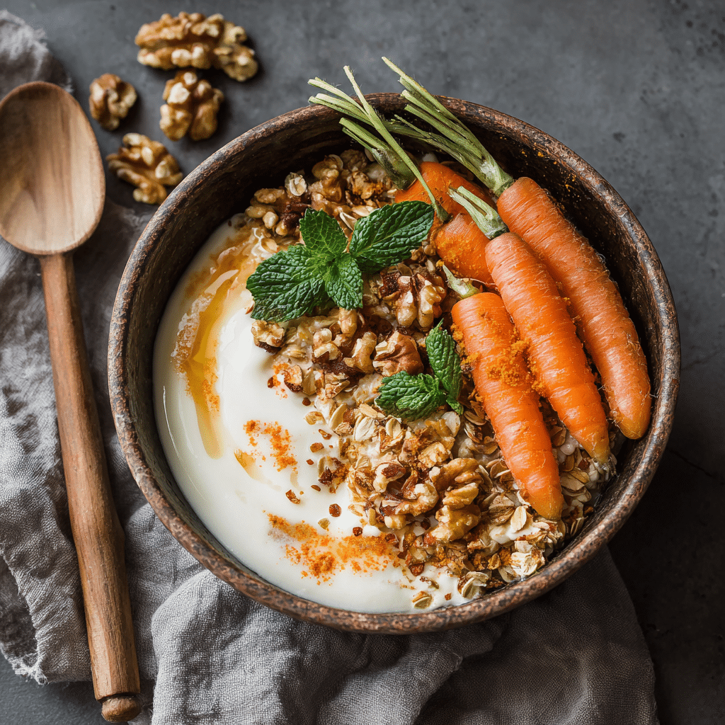 Carrot Cake Cream Oat Bowl Recipe - Recipe Image
