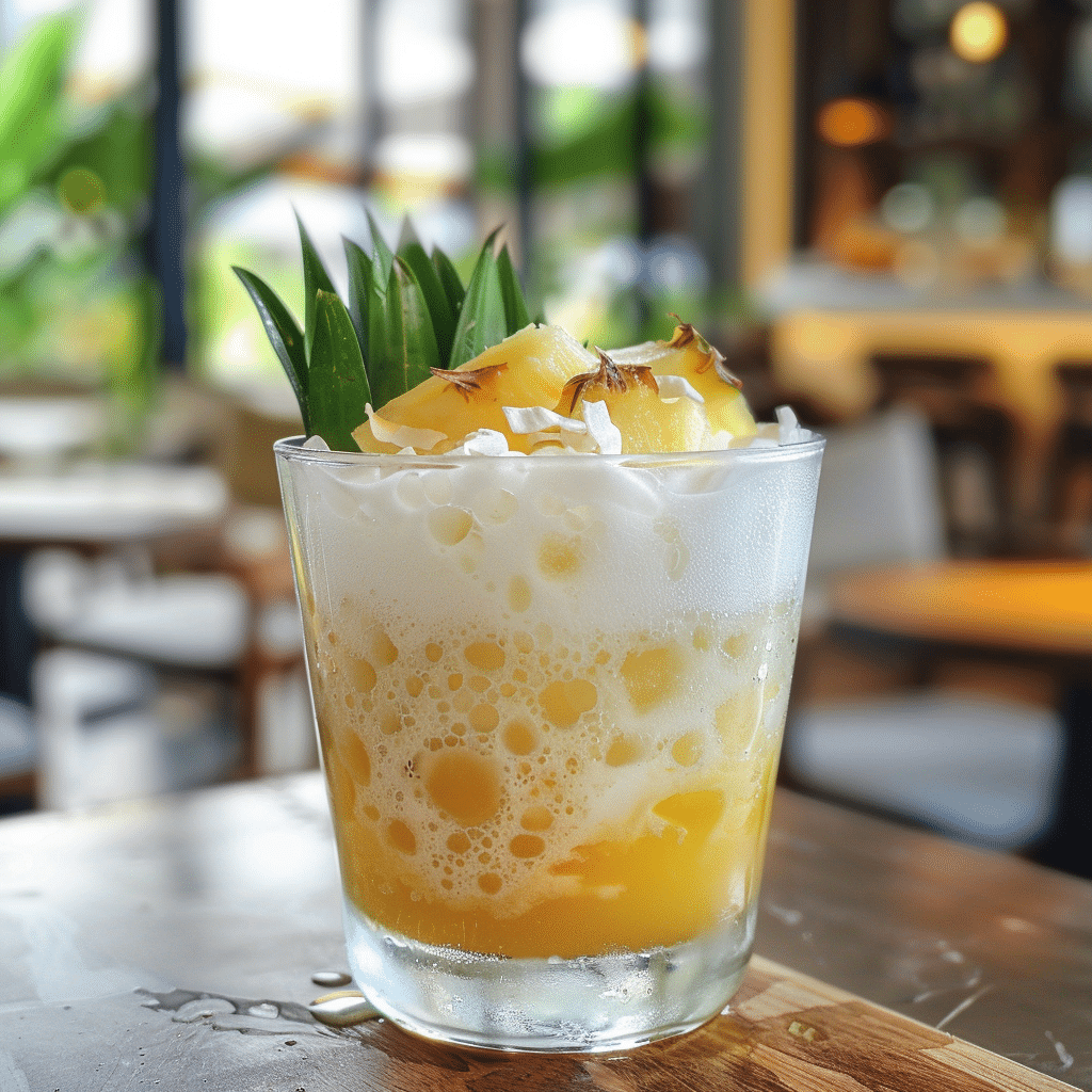 Pineapple Coconut Foam Drink Recipe - Recipe Image