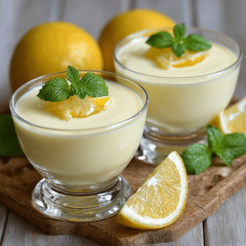 Lemon Basil Posset in Glasses Recipe - Recipe Image