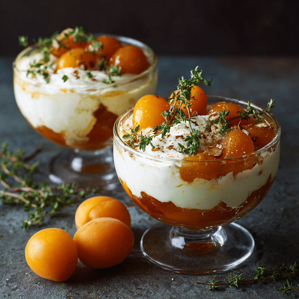 Apricot Thyme Compote with Mascarpone Cream Recipe - Recipe Image