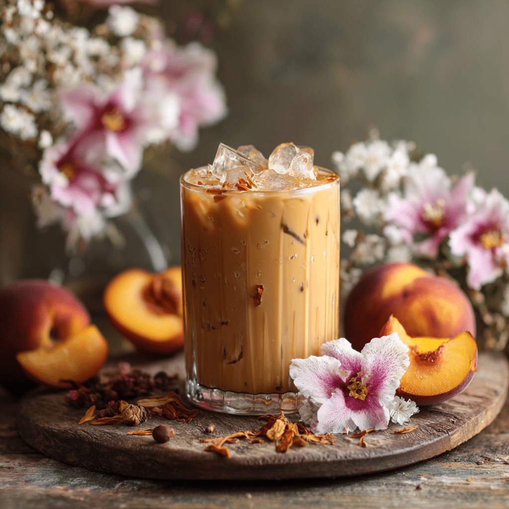 Iced Peach Jasmine Tea Latte Recipe - Recipe Image