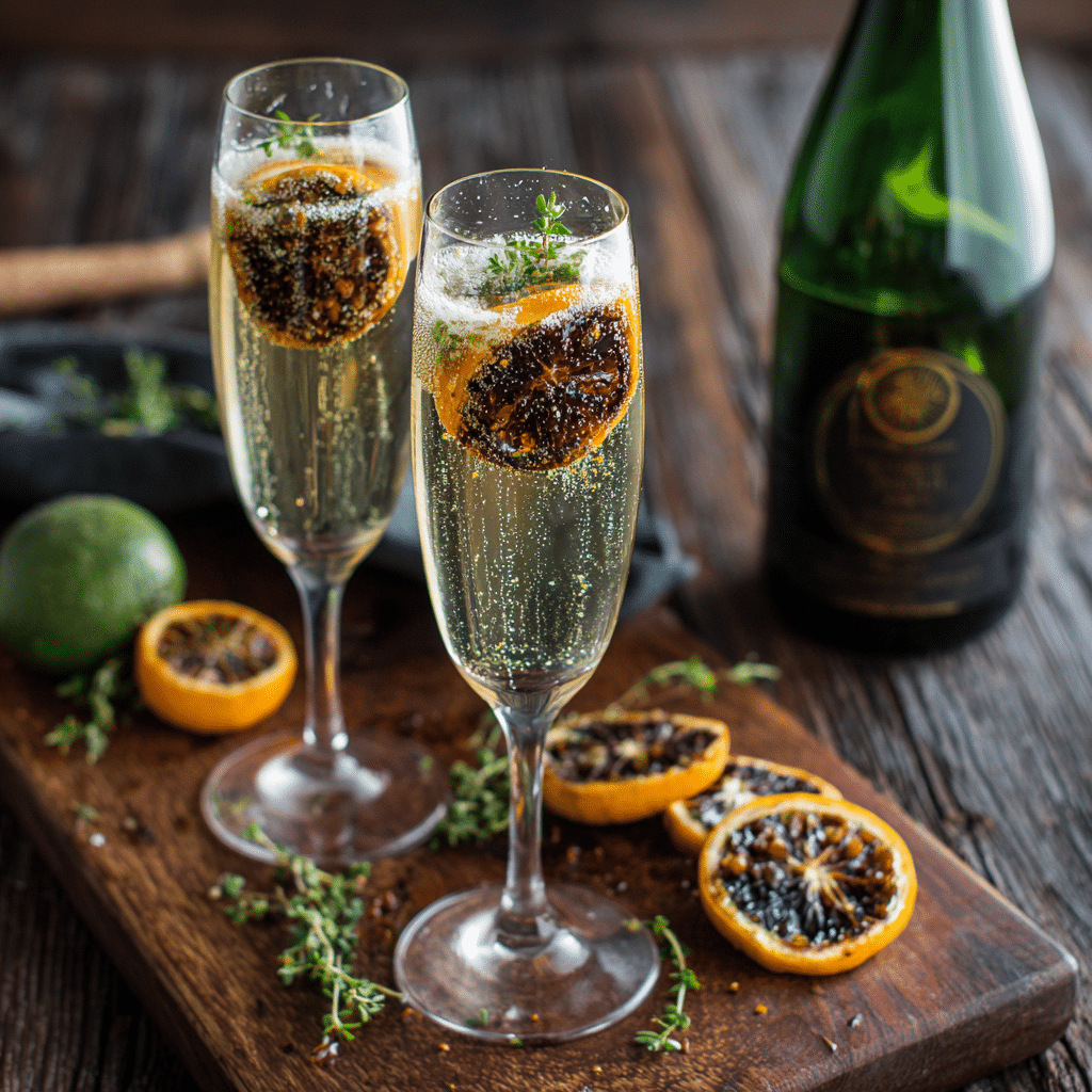 Charred Citrus & Olive Oil Sparkling Blend Recipe - Recipe Image